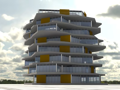 modern office building 3d model