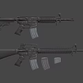 Two Modern Tactical Rifles With Detachable Magazines And Black Finish