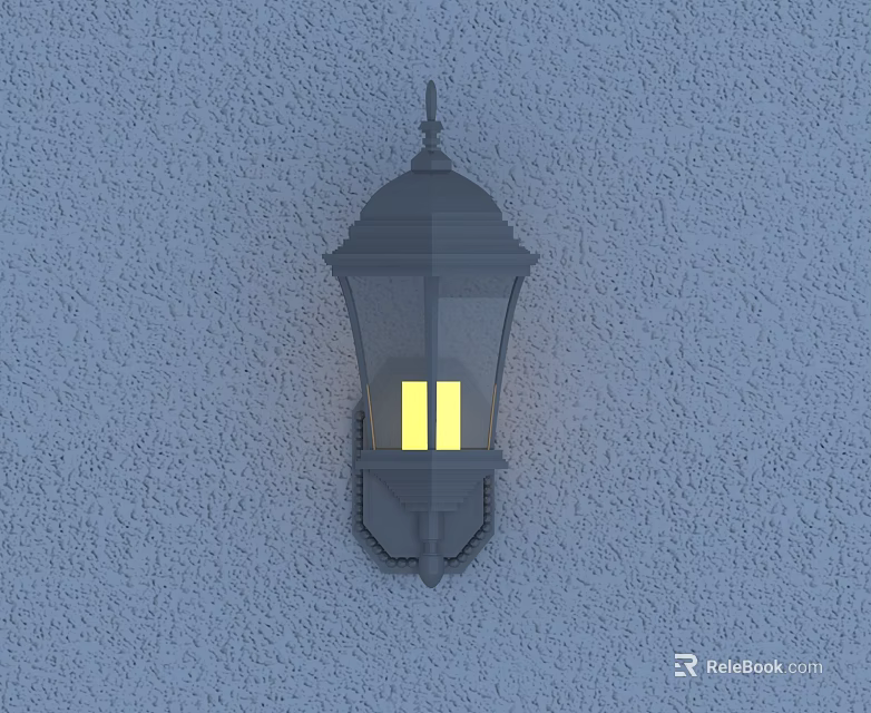 Classic Style Wall Lamp With Transparent Shade Mounted On Textured Gray Wall 3d model 