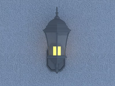 Classic Style Wall Lamp With Transparent Shade Mounted On Textured Gray Wall 3d model