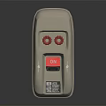 Beige Switch Panel With Two Red Buttons And Label On The Bottom