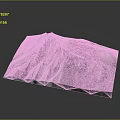 Detailed Snowy Mountain Terrain 3D Model with Snow Covered Slopes and Rocky Ridges