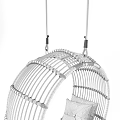 Rattan Woven Round Hanging Chair with Soft Cushions for Indoor Outdoor Use