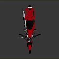 Red Suzuki Motorcycle With Black Seat Rearview Mirrors And Classic Design
