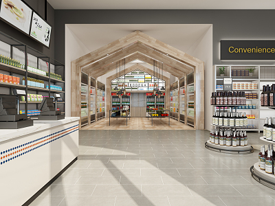 Modern Convenience Store Supermarket Convenience Store 3d model