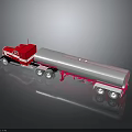Red Truck With Silver Tanker Trailer And Pink Wheels In Realistic 3D Rendering