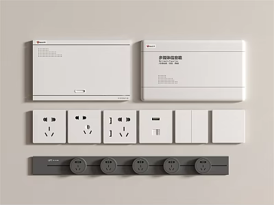 Switch switch socket panel strong electric box weak electric box intelligent panel rail socket 3d model