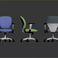 Modern Mesh Office Chair with Multicolor Design Armrests and Swivel Wheels