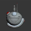 Silver Spherical Mechanical Equipment With Red Dome White Circular Components Antennas And Red Star