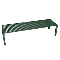 Green Modern Dining Table With Striped Surface And Sturdy Green Straight Legs
