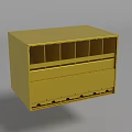 Practical Golden Storage Box Designed With Multiple Compartments And Drawers 3d model