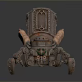 Steampunk Inspired Mechanical Creature With Decorative Structures And Multi Legged Design