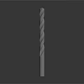 Metal Drill Bit with Spiral Flutes and Sharp Tip Standing Upright on Dark Background