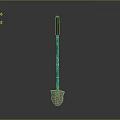 Blue Glowing Shovel With Brown Handle And White Head Design
