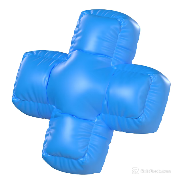 Eye Catching Vibrant Blue Cross Shaped Inflatable Balloon Perfect For Party Decorations 3d model 