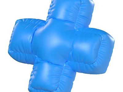 Eye Catching Vibrant Blue Cross Shaped Inflatable Balloon Perfect For Party Decorations 3d model