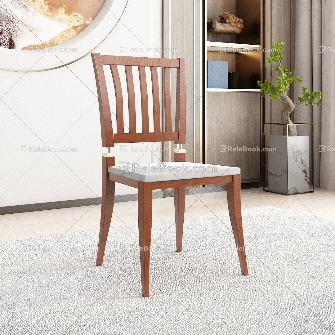 Chinese Restaurant Dining Chair 3d model