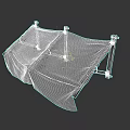 Portable Foldable Frame With Brown Beige Striped Fabric For Outdoor Use