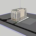 Modern Multi Story Office Building Exterior With Large Glass Windows Illuminated Facade And Surrounding Trees
