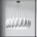 Modern White Petal Shaped Chandelier With Suspended Design And Soft Lighting