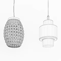 Post-modern chandelier stylish simple metal chandelier combination 3d model