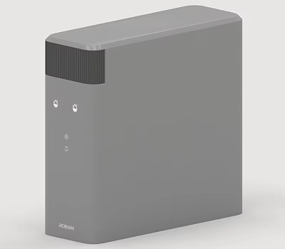 Sleek Modern Grey Kitchen Appliance With Square Design And Control Panel 3d model