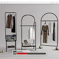 Modern Metal Arc Coat Racks with Hanging Clothes Shoes and Storage Basket