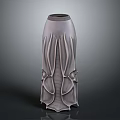 Modern Decorative Vase With Unique Sculptural Texture And Gray Surface