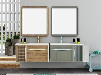 modern sink bathroom cabinet 3d model