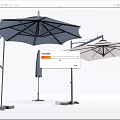 Outdoor Sun Umbrellas With Various Designs Dark And Light Colors Sturdy Stands