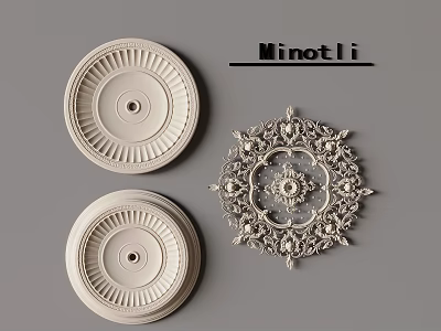 Minotli Ceiling Medallions In Different Styles With Simple And Ornate Designs 3d model