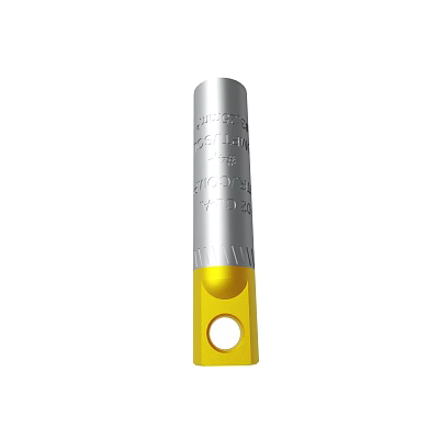 Industrial Metal Cutting Tool With Silver Body Yellow Handle Circular Hole And Rounded Tip 3d model