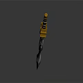 Fantasy Sword With Red Glowing Blade And Golden Hilt Red Gemstone