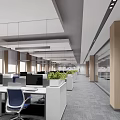 Modern public office area Open office area 3d model