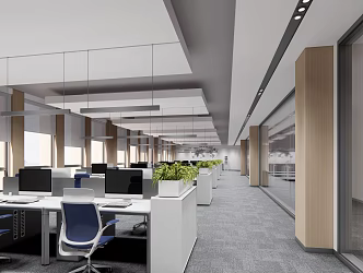 Modern public office area Open office area 3d model