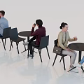People Seated At Round Tables Enjoying Coffee In Modern Casual Setting