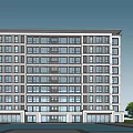 Modern Residential Building Simple Multi-storey Residence 3d model
