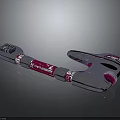 Sleek Silver And Pink Cosmic Spaceship Model With Futuristic Modules And Aerodynamic Design