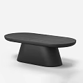 Modern Black Public Chair with Oval Seat and Tapered Base for Outdoor Areas