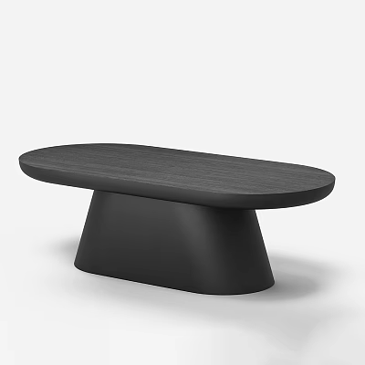Modern Black Public Chair with Oval Seat and Tapered Base for Outdoor Areas 3d model