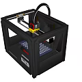 Modern 3D Printer Office Appliance With Sturdy Blue Frame Printing Platform And Nozzle Design 3d model