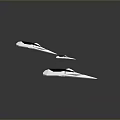 Futuristic Silver Geometric Flying Crafts With Reflective Surfaces In Dark Background