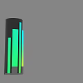 Modern Black Cylindrical Decorative Lamps With Colorful Vertical Light Strips And Green Blue Yellow Gradient