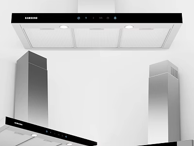 Samsung Modern Kitchen Range Hood Appliance With Stainless Steel And Lighting 3d model
