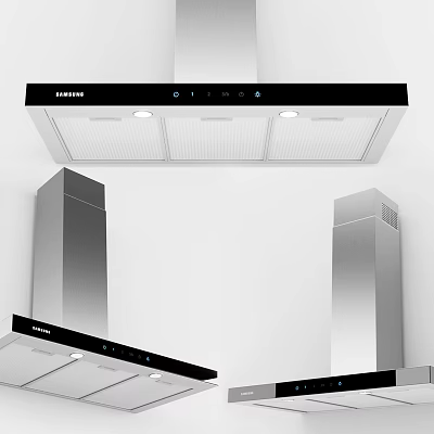 Samsung Modern Kitchen Range Hood Appliance With Stainless Steel And Lighting 3d model