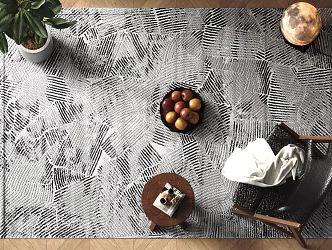 Modern square carpet decoration 3d model