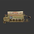 Commercial Food Truck Equipment With Ramen Noodles Sign Awning Tables And Chairs