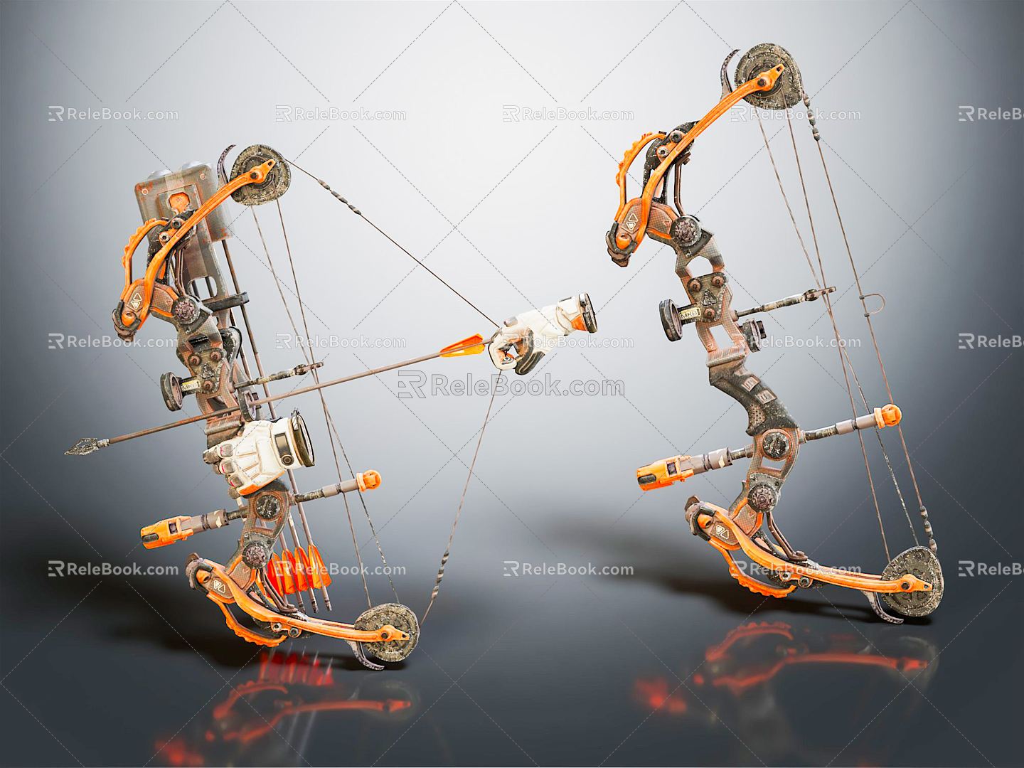 Modern mechanical crossbow shift bow 3d model