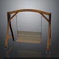 Sturdy Wooden Outdoor Swing With Arch Frame Chain Suspension And Bench Seat