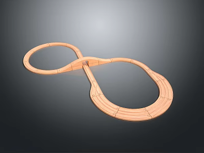 Wooden Figure Eight Toy Track With Smooth Curved Structure And Playful Design 3d model